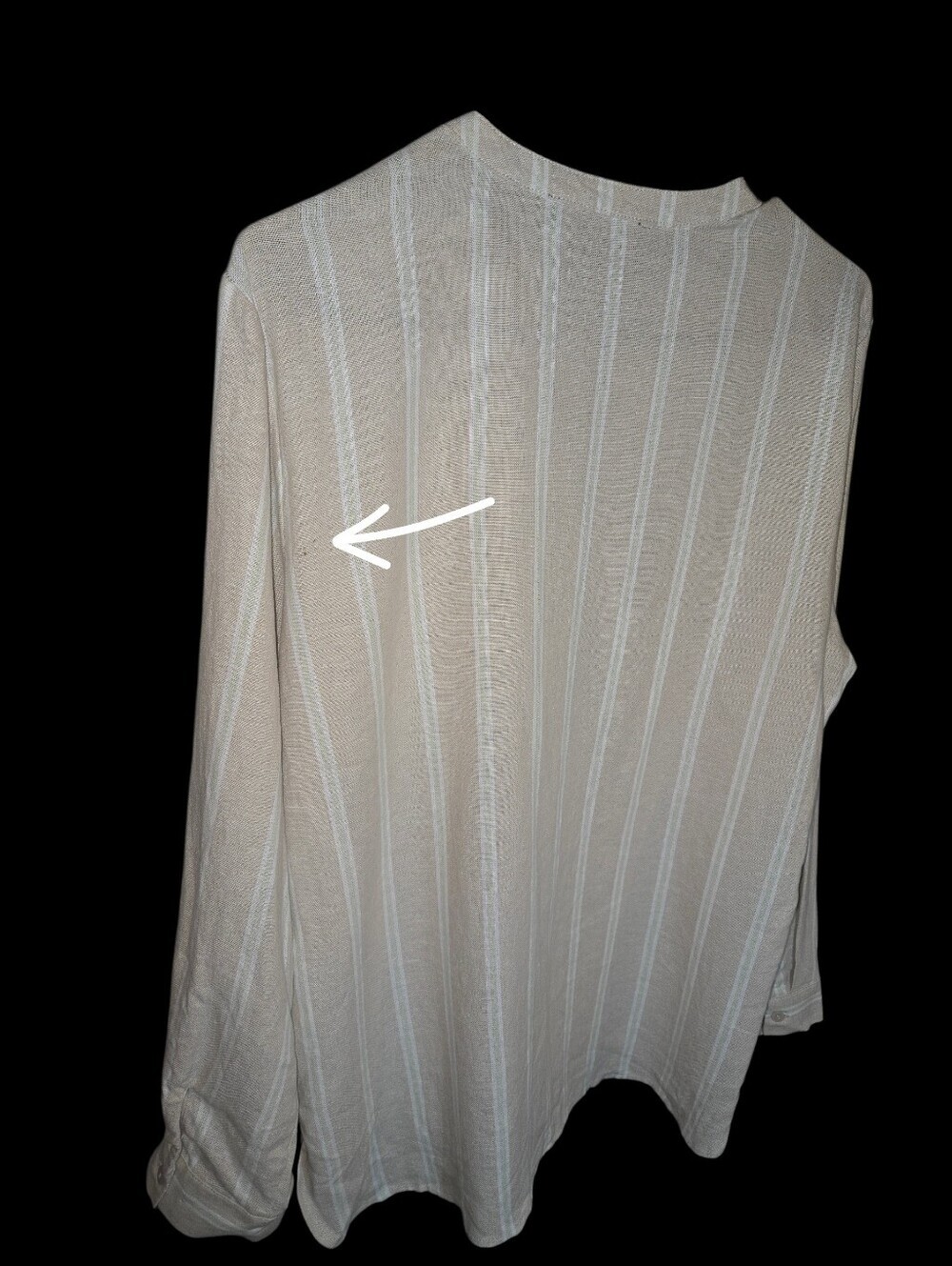 Linen Blend Button Down Women's Top, Lagenlook, Beachy, Casual, Woven, Sz Med - Picture 5 of 12